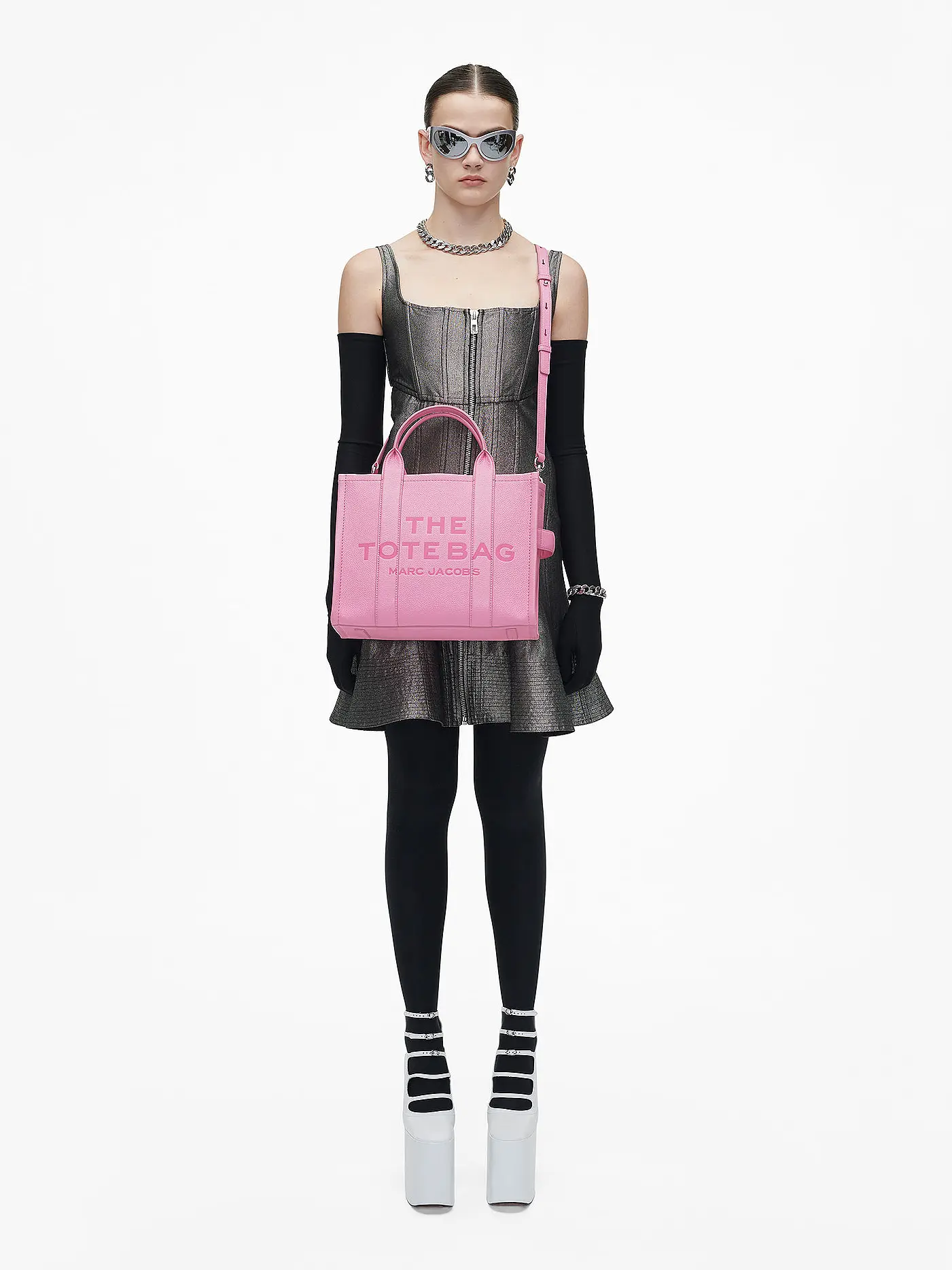 MARC JACOBS | Ledertasche - Tote Bag  THE MEDIUM TOTE LEATHER | rosa